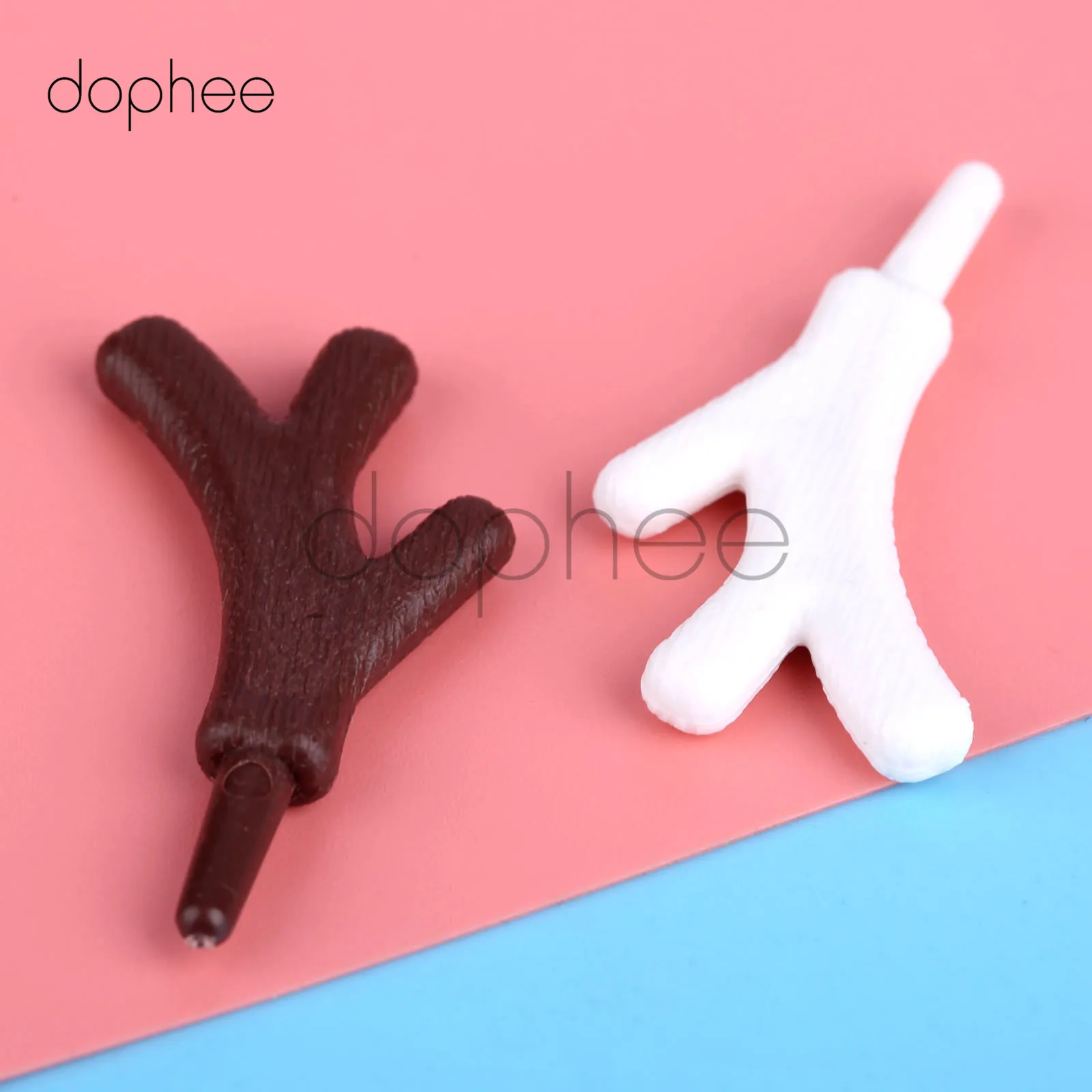 dophee 20pcs Mini Plastic Branch Antlers  Snowman DIY Ornament Christmas Snowman Decoration Craft