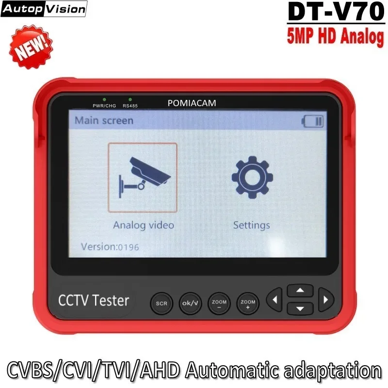 

New Style V70 4.3” Wrist CCTV Tester Technical Datasheet support CVBS/CVI/TVI/AHD Automatic adaptation（Support 5MP HD Analog