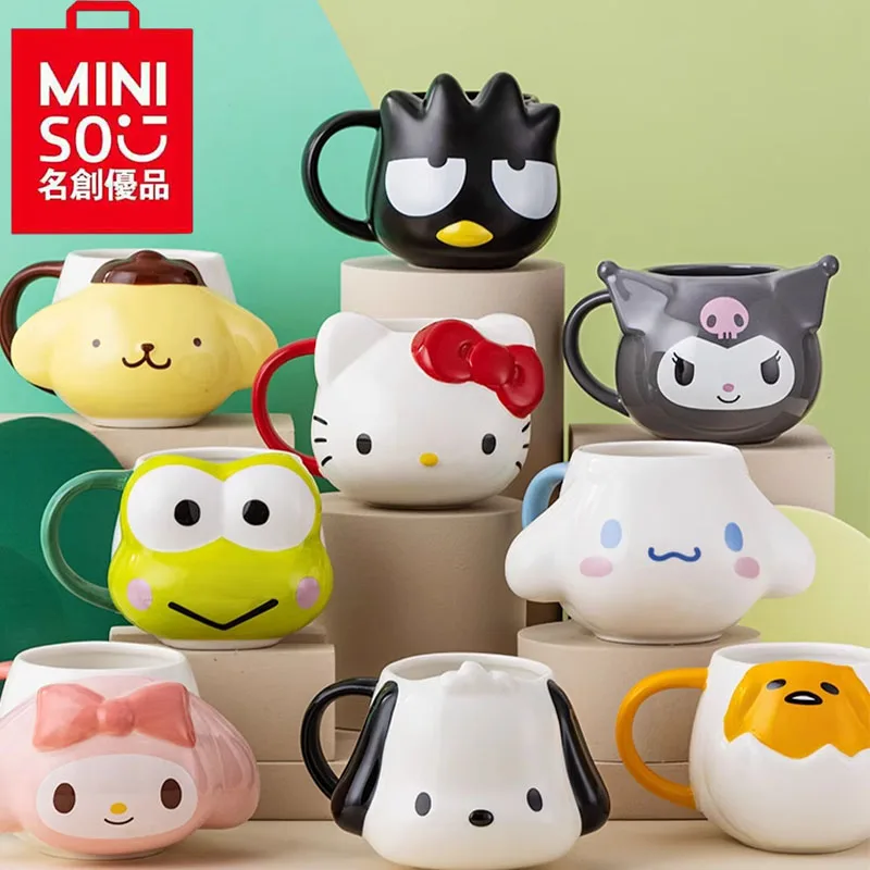 

Милая Мини-чашка с рисунком из аниме «Моя Мелодия» Kuromi Cinnamoroll, детская керамическая рельефная чашка для воды, подарок для девочек