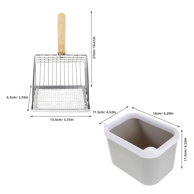 Stainless Steel Cat Litter Scoop Fine Sifting Mesh Large Heavy Duty Efficient Cleaning Comfortable Grip Cat Litter Scoop Set 3
