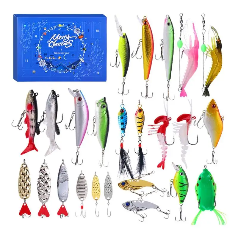 104 Teile Angelkder Angelzubehr Adventskalender  104-teiliges  Forellenkder Set Mit Gummifischen, Angelkder Box, Geschenk Fr Angler