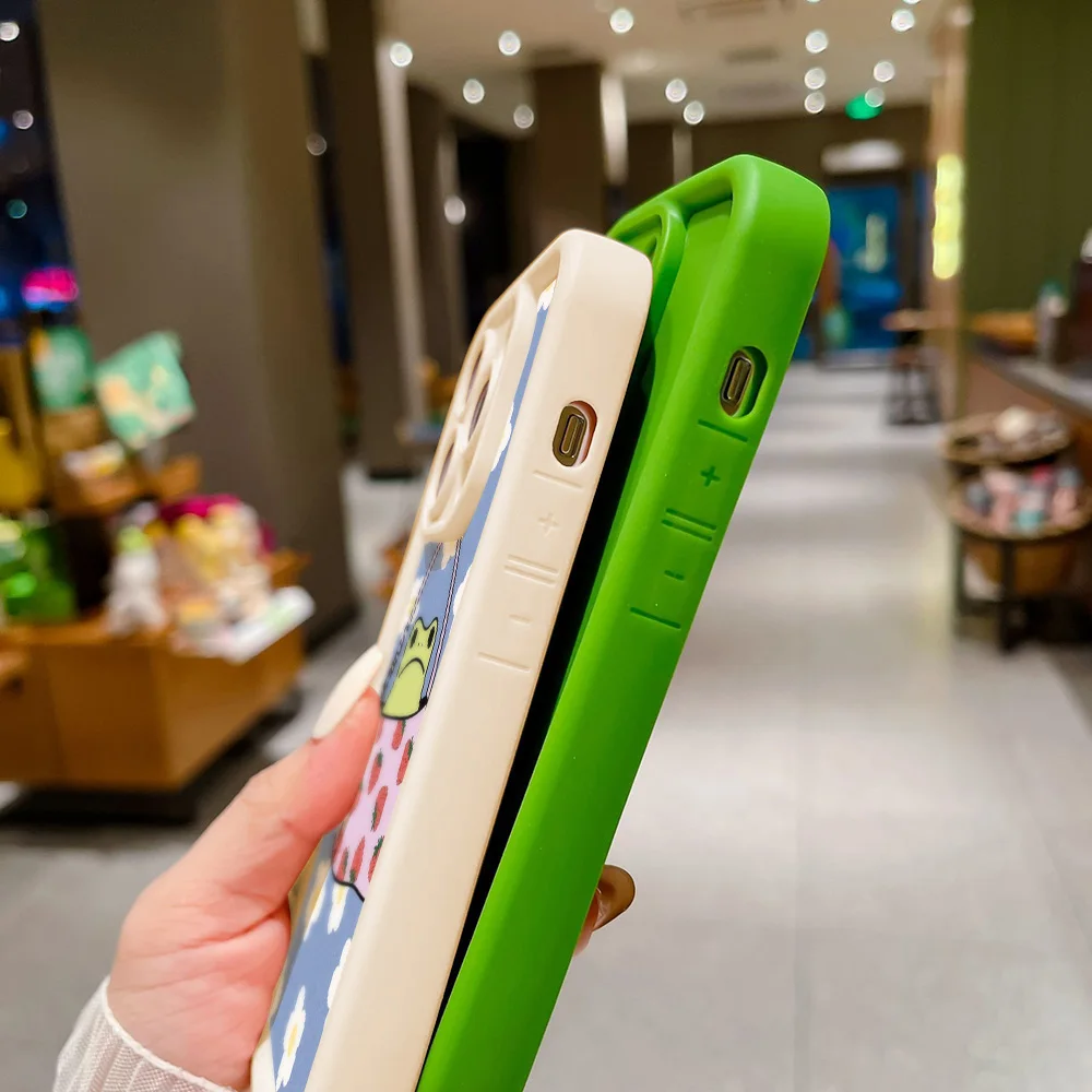 Adorable Floral and Cartoon Frog Strawberry Phone Case Cover
