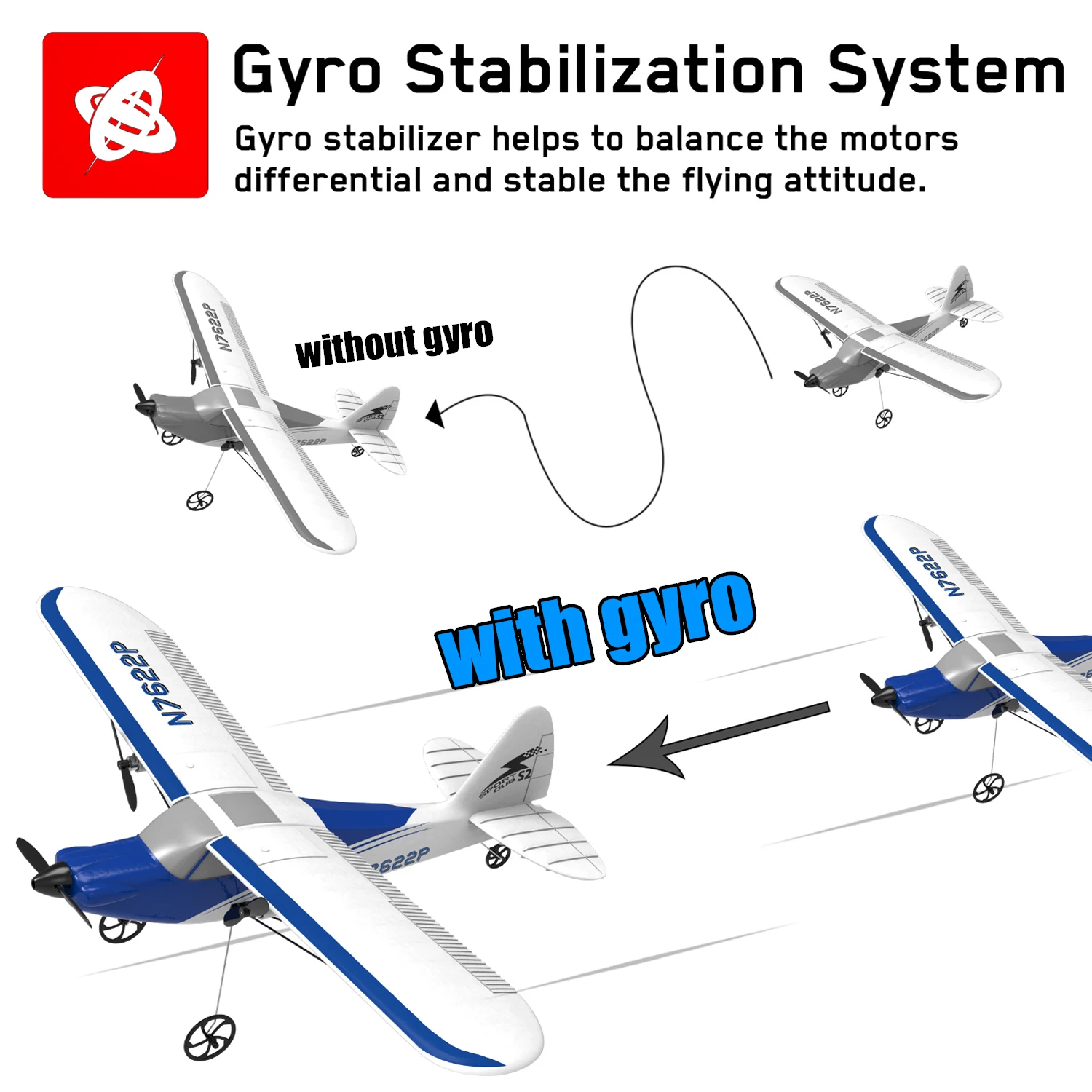 Sport Cub 500 RC Plane One-Key Aerobatic Remote Control Airplane with Xpilot Stabilization System 2.4G 2CH Glider Aircraft 762-2 5