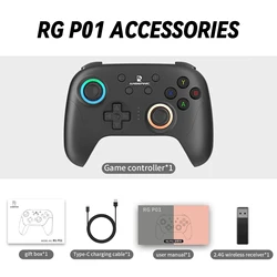 ANBERNIC RG P01 Wireless Bluetooth RGB Gaming Controller with Hall Effect Joystick (Black)