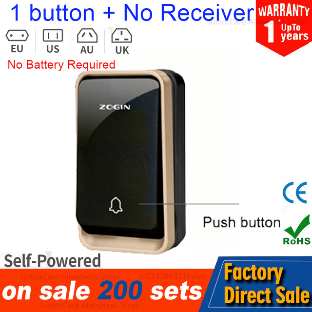 Self Powered Waterproof Wireless Doorbell Smart Home Without Battery Doorbell With Ringtone 150M Remote Receiver Bell