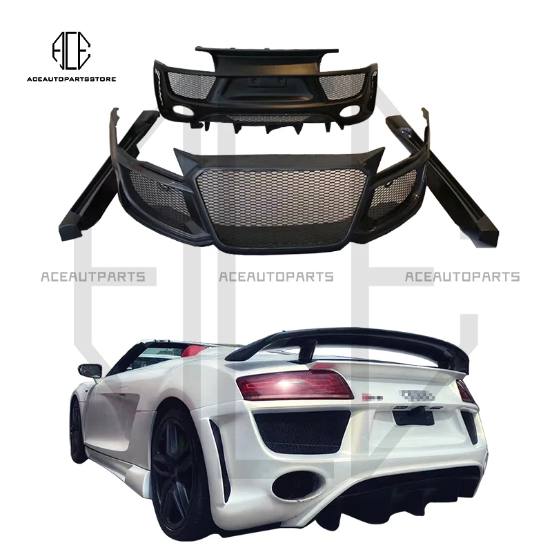 

Automobile Fit For Audi R8 Modified Regula Style Body Kit Fiber Glass Front Real Bumper Side Skirts Body Kit Parts