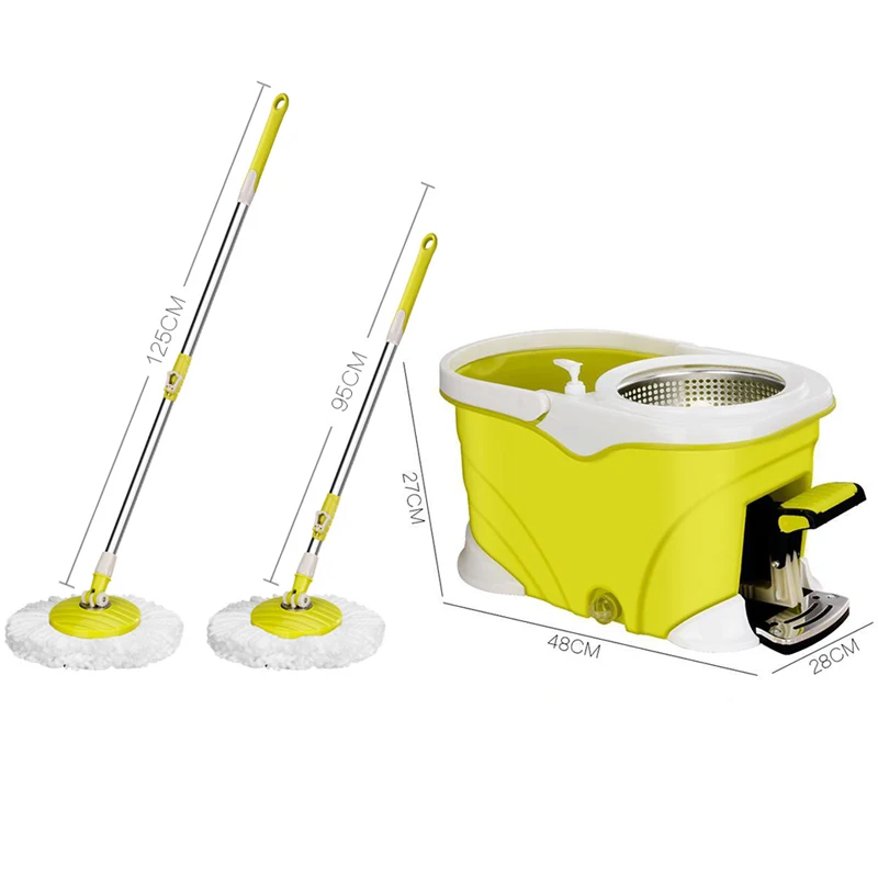 Spin Mop e balde com conjunto Wringer, Pedal Spinning Mop, Sistema de limpeza de piso para madeira, piso laminado