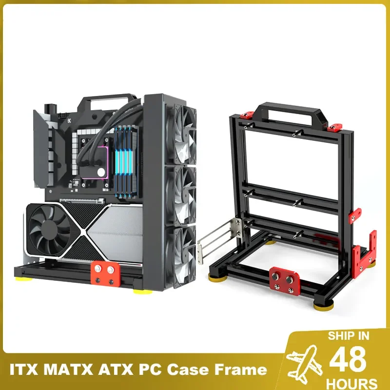 Gabinete Gamer Vertical para pc Desktop Open Frame Rackwater Cooler Computer Gaming Chassis Faça Você Mesmo pc Case Atx Atx Computador Personalidade