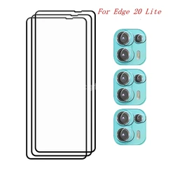 Premium 9H Tempered Glass Screen Protector with Anti - Scratch Front Film and Soft Camera Shield (For Edge 20 Lite)