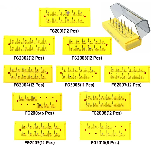 Dental All-Ceramic Dental Crown Prep - Bur Set (6 burs)