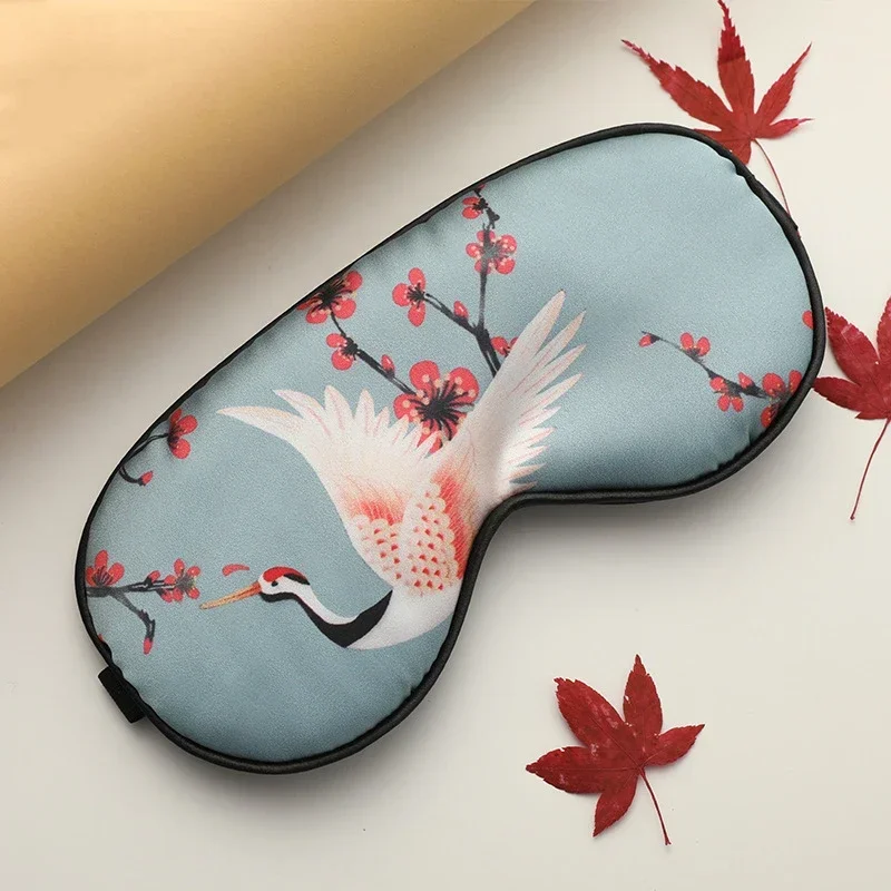 Silk Sleeping Eye Mask Cover for Women Men Breathable Eye Mask for Travel Home Nap Light Blocking Wrinkle Reduction Comfortable