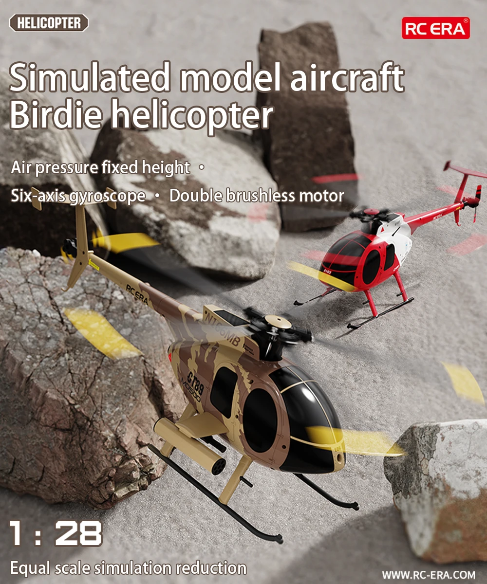 RC ERA C189（MD500）4채널 헬리콥터 1/28 15분 비행 광학 흐름 포지셔닝 RC 비행기