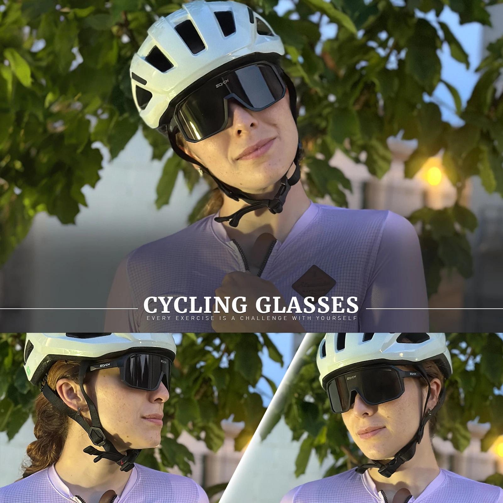Cycling Sunglasses SCVCN Photochromic UV400 for Men Women