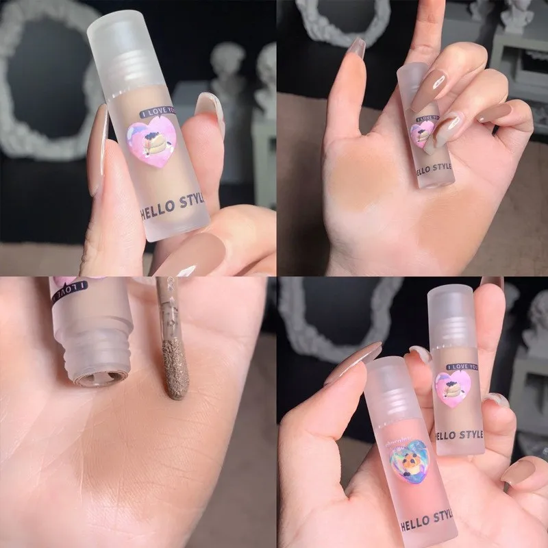 4 Colors Velvet Matte Eyeshadow Rouge Waterproof Creamy Eye Shadow Primer Multi Usage Cheek Contour Liquid Blush Nude Makeup