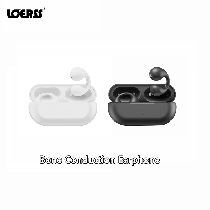 

LOERSS 5.3 Bluetooth Earphones Wireless Bone Conduction Earring Type Headphone Long Endurance Headset Gaming Sport Music Earbuds