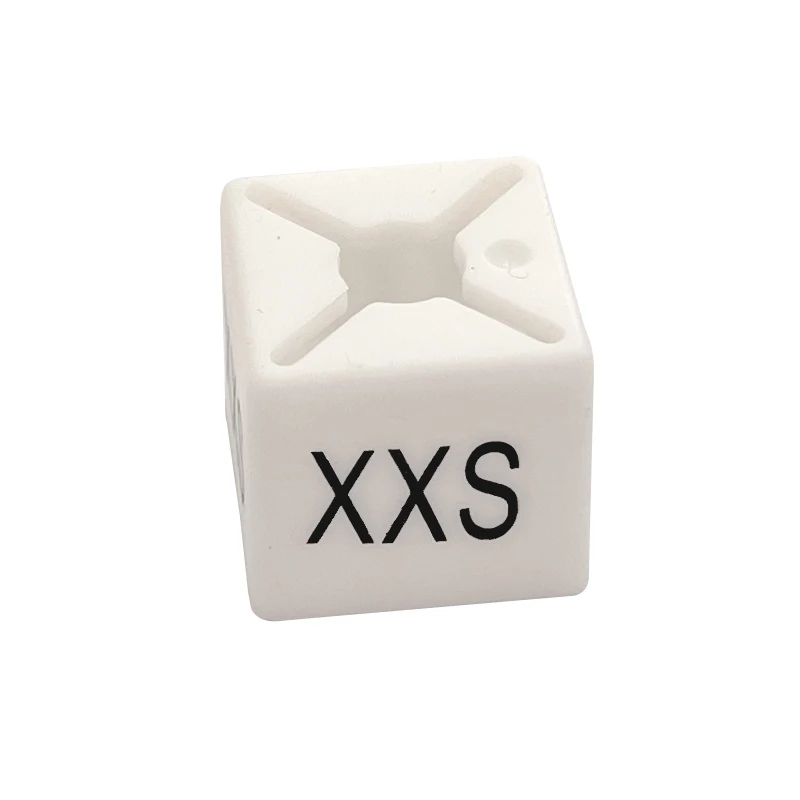 스냅온 XXS5XL 100개/봉 플라스틱 사이즈 마커, 옷걸이 태그용 큐브, 옷걸이 액세서리