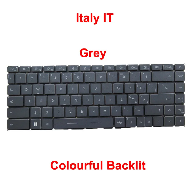 

Клавиатура с RGB-подсветкой для ноутбука MSI V194222MK4 IT S1N-2EIT606-SA0 S1N2EIT606SA0, Италия, IT Grey, без рамки