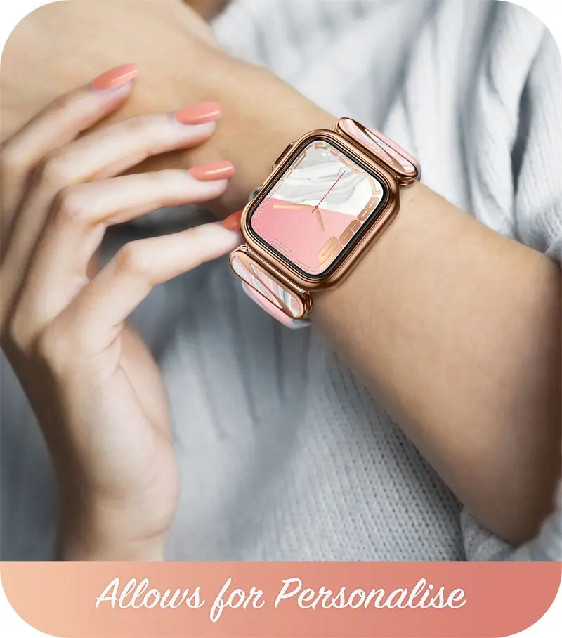 Case For Apple Watch 7/6/5/4/SE3/SE2/SE (40/41mm) I-BLASON Cosmo Luxe Series Stylish Protective Case with Adjustable Soft Strap