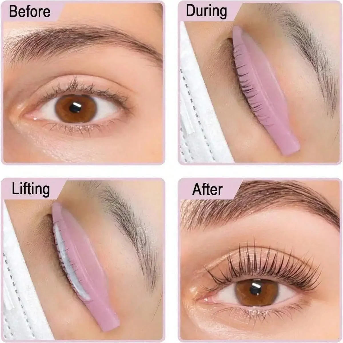 4 사이즈/8개입 속눈썹 부스트 패드 자가 접착 재사용 가능 실리콘 속눈썹 영구 스틱 L컬 속눈썹 부스트 쉴드 DIY용