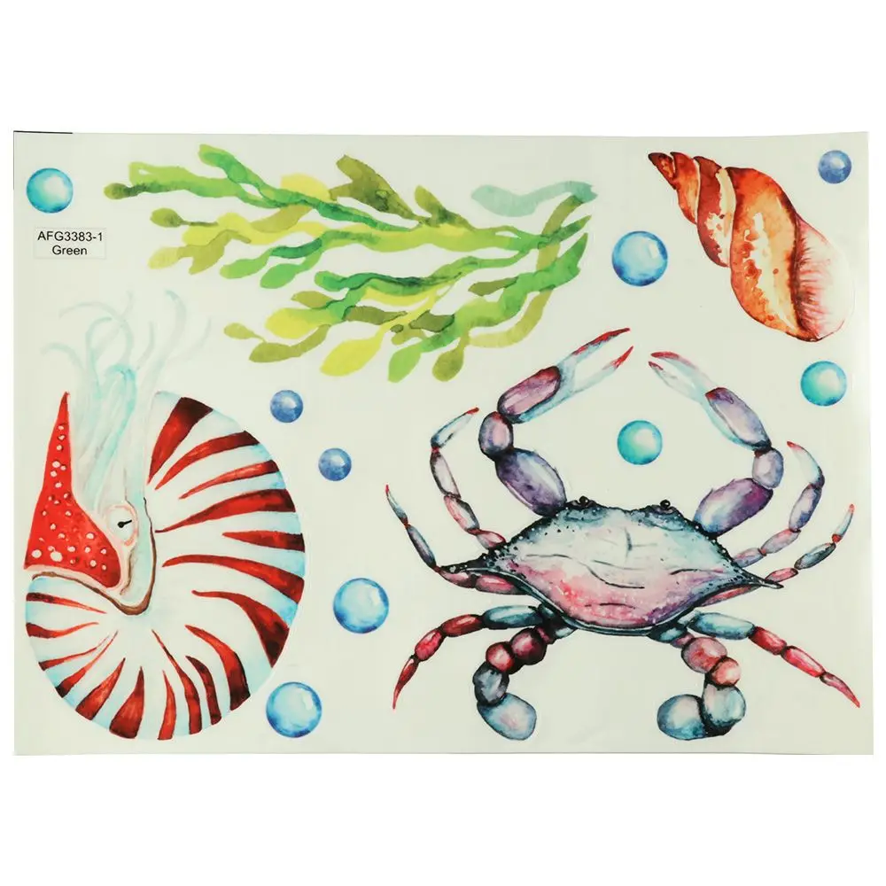 

Waterproof Ocean Fish Wall Decals Removable PVC Under The Sea Wall Decals Sea Animals Wall Stickers Kids Bathroom