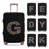 2022 Luggage Case Protective Cover Text 26 Letter Pattern Travel Elastic Duffle Luggage Dust Cover for 18-28 Inch Suitcase 1
