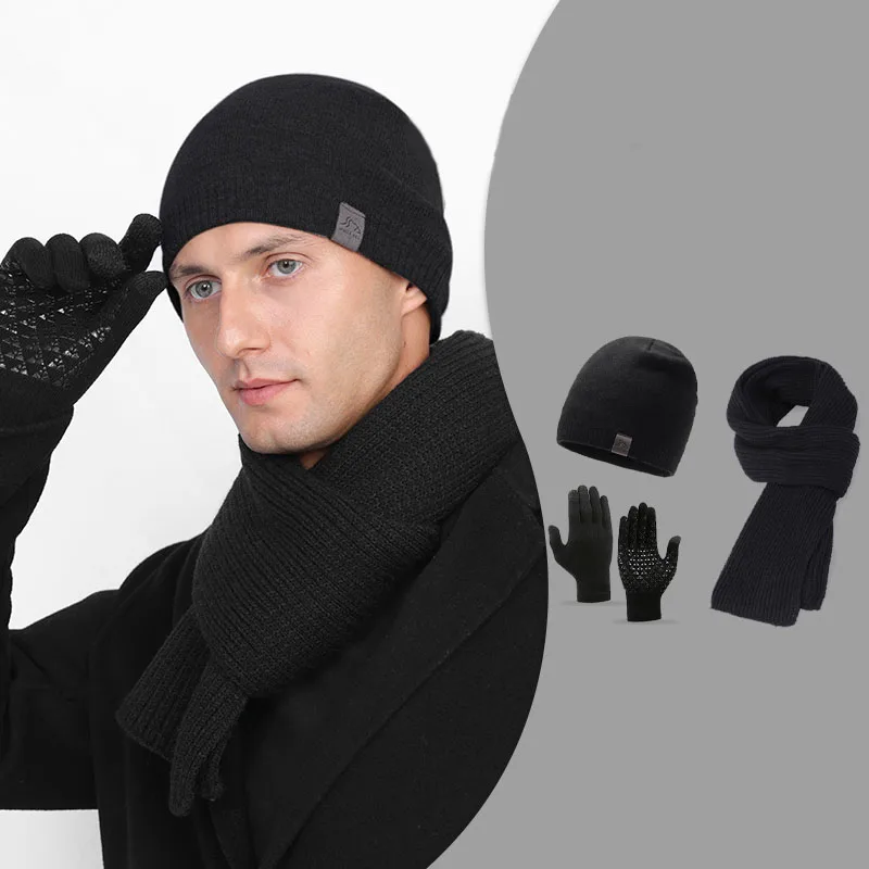 Men's Beanie Hats, Cold Hats, Ice Outdoor Warm Knit High Elastic Velvet Soft Hats