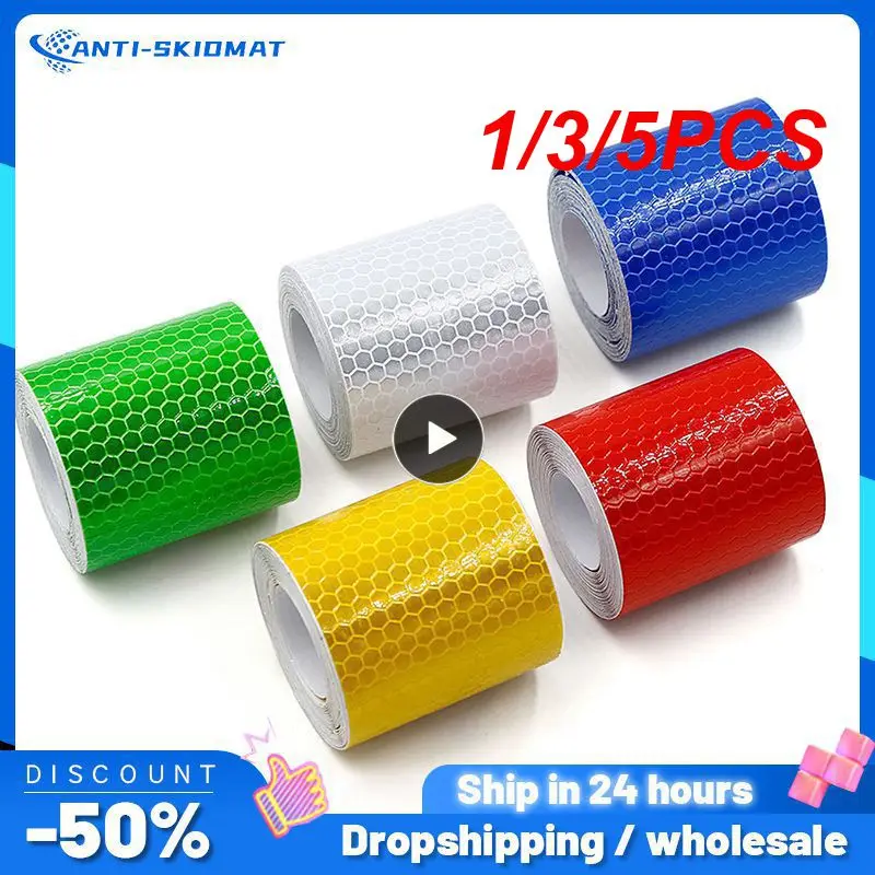 

1/3/5PCS Car Reflective Auto Safety Warning Sticker Reflector Protective Strip Film for Trucks Auto Motorcycle