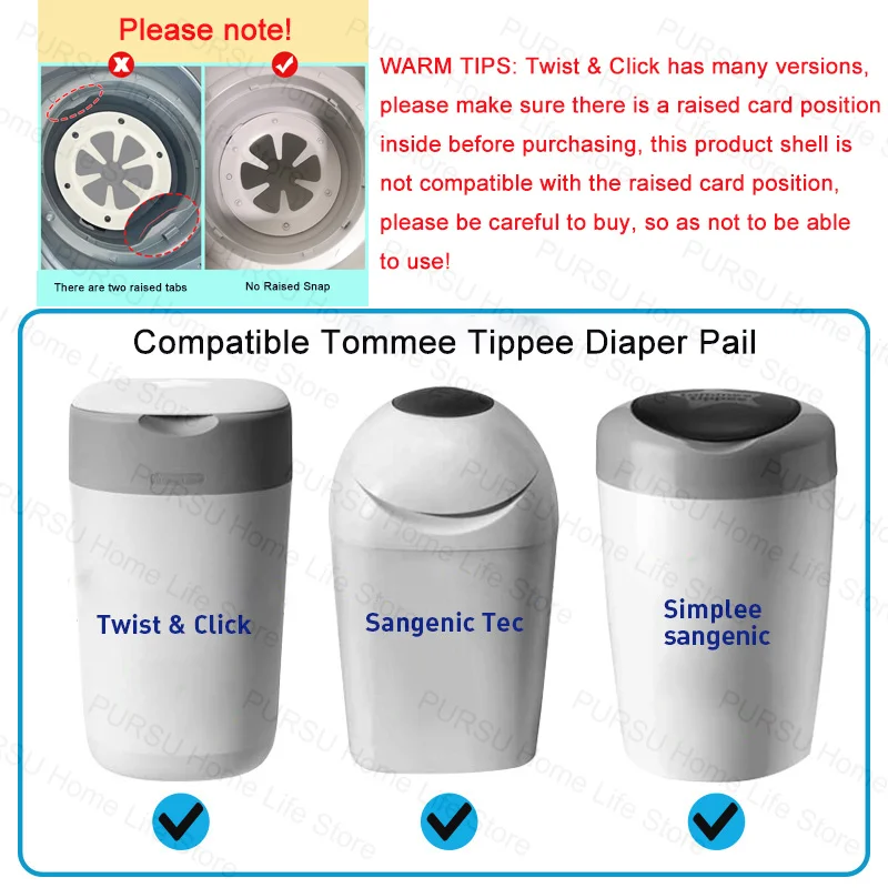 Diaper Refill Bags For Tommee Tippee For Twist & click Sangenic Tec Diaper Pails Degradable Garbage Replacement Bag trash bags refill,diaper pail refills