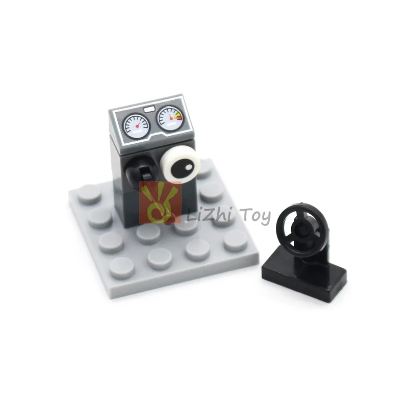 MOC DIY 벽돌 빌딩 블록 차량 제어 장비 데스크 패널 인쇄 호환 기계 버튼 98138 타일 라운드