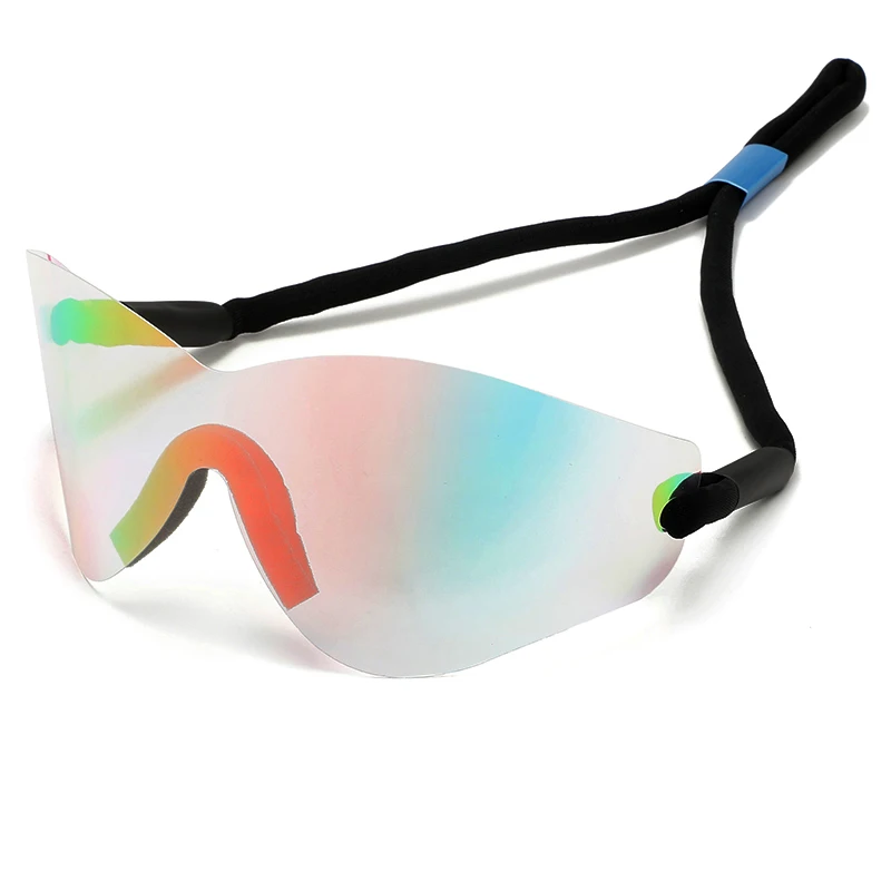 Gafas de sol sin montura Punk para hombre y mujer, lentes deportivas de una  pieza, UV400, Y2K, con estrellas en 3D, a la moda Fivean unisex