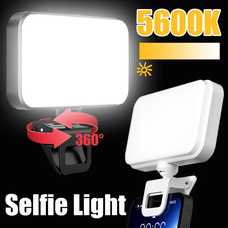Luz LED Magnética Para Selfies - Plegable, Con Espejo, 5 Niveles De Brillo Y Luz Fría/Cálida, Batería Recargable