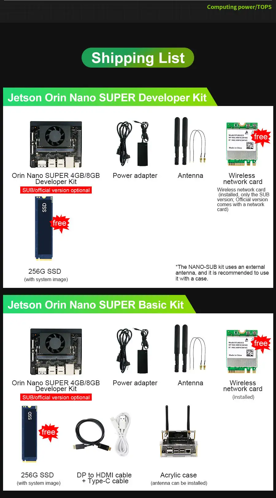 Jetson Orin NANO SUPER Developer Kit(SUB,Official)