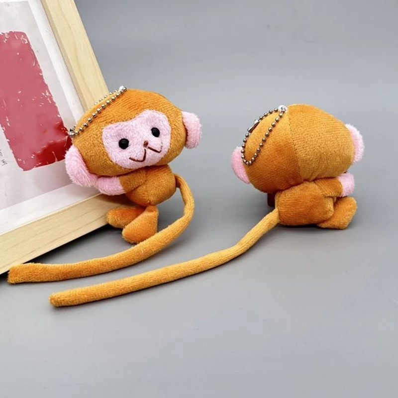 Anime Keychain Key Chains Key Chain Accessories Evil Eye Pendant Decoration Cartoon Long Tailed Monkey Doll Key Chain Pendant DIY Plush Toy Doll Keychain Backpack Pendant Accessories Gift For Children