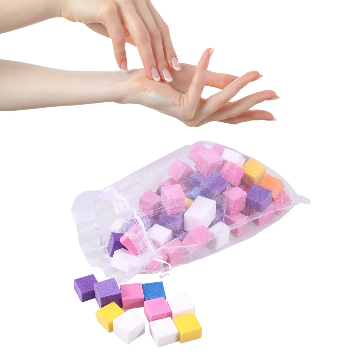 60개 스펀지 네일 파일 블록 폴리셔, 부드러운 파일링, 버핑, 네일 쉐이핑, 매니큐어 페디큐어 키트, 매끄럽고 윤기나는 마감