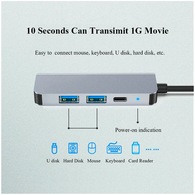 멀티 포트 USB 허브 3.0, 맥북용 HDTV 어댑터, 4 in 1