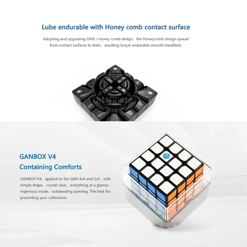 GAN460M 4x4 Speed Cube GAN 460M 4x4x4 Magnetic Speed Cube GAN460 M Professional Magic Cube Puzzle Toys for Kids 6