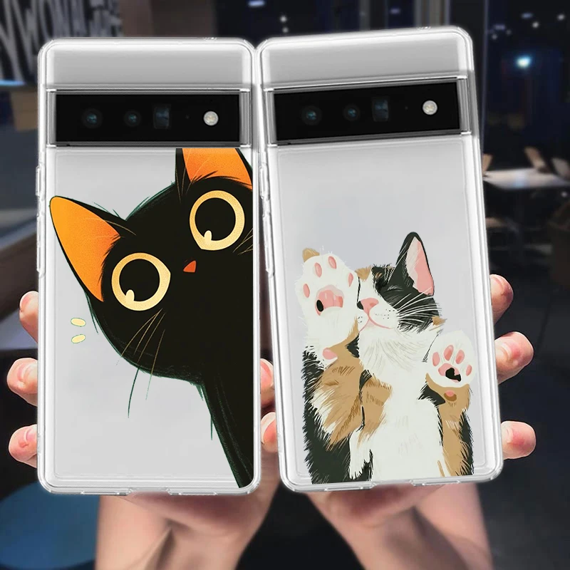 Lovely Cat Playing Design Soft TPU Phone Case Cover