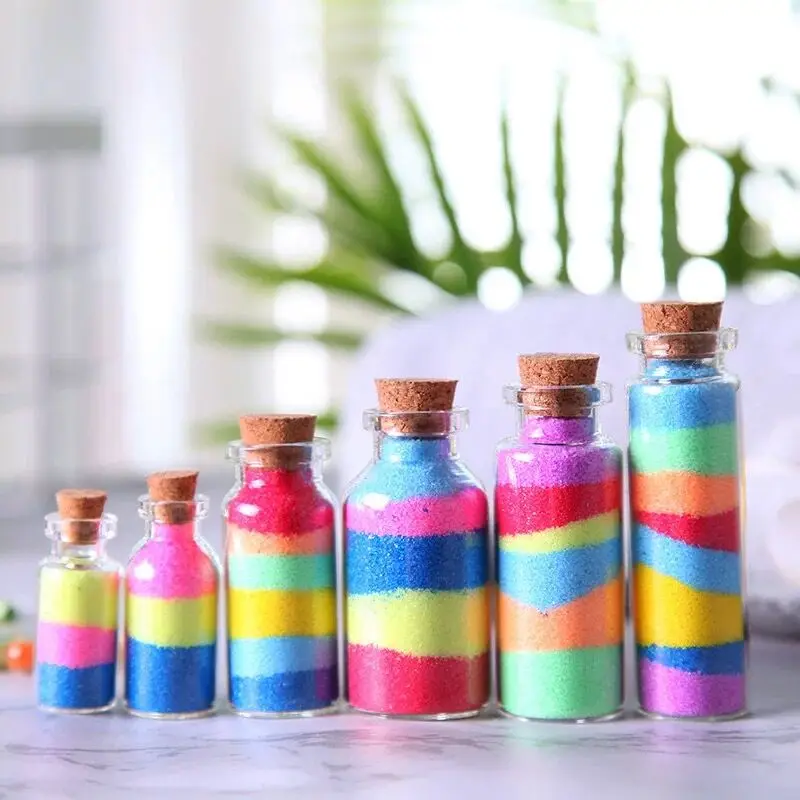 1/2/3X 2/5/10/20ml Small Bottle Plastic Jars Decoration DIY PET Containers Mini Cheap Message Vials Ornaments Cork Stopper Jar