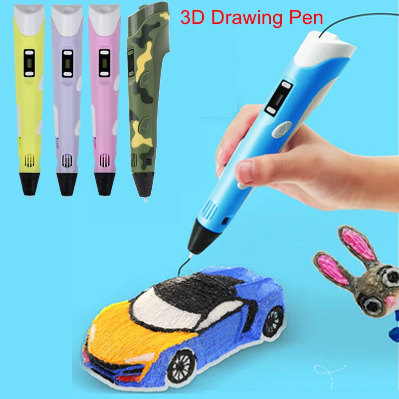 3D Pen Kids DIY Printer Pen Children Drawing Pens With LCD Screen PLA Filament 1.75mm Printing Birthday Christmas Gift For Kids