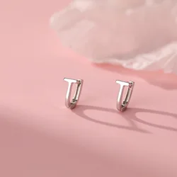 Sterling Silver Minimalist T - Shaped Earrings - Fashionable & Exquisite High - End Style (Silver)
