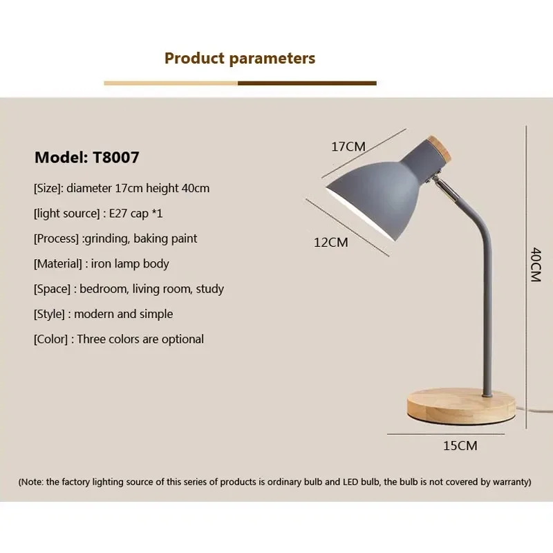 Lampada da tavolo creativa in legno Nordic Flex Desk Light Art Simple LED E27 Luci/Protezione per gli occhi Lettura e soggiorno Camera da letto_voghion.com