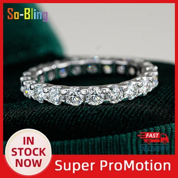 So-Bling S925 Anelli in argento sterling per le donne Elegante multa Cubic Zirconia Anello da sposa Fidanzamento di nozze Gioielli alla moda da donna
