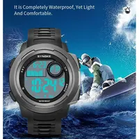 SYNOKE Men Digital Watch Sports Watches 5Bar Waterproof Military Shock Digital Watch LED Display Large Screen Alarm Clock 1