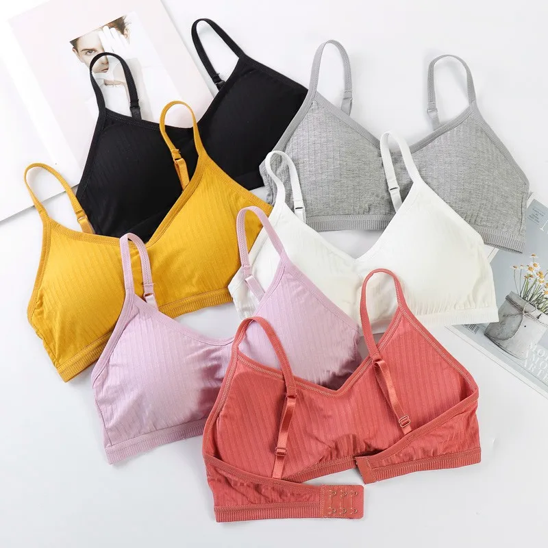 

Summer Girls Sexy Bra Thin Strap Tank Crop Top Tube Tops Padded Bra Female Sports Underwear Bralette Soft Wireless Brassiere