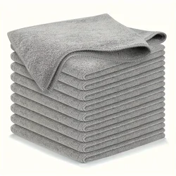 Ultra-Fine Fiber Light Gray Kitchen Towel Set - Absorbent, Soft, Stain-Removing Cleaning Cloths (5/10/20pcs) (10pcs)