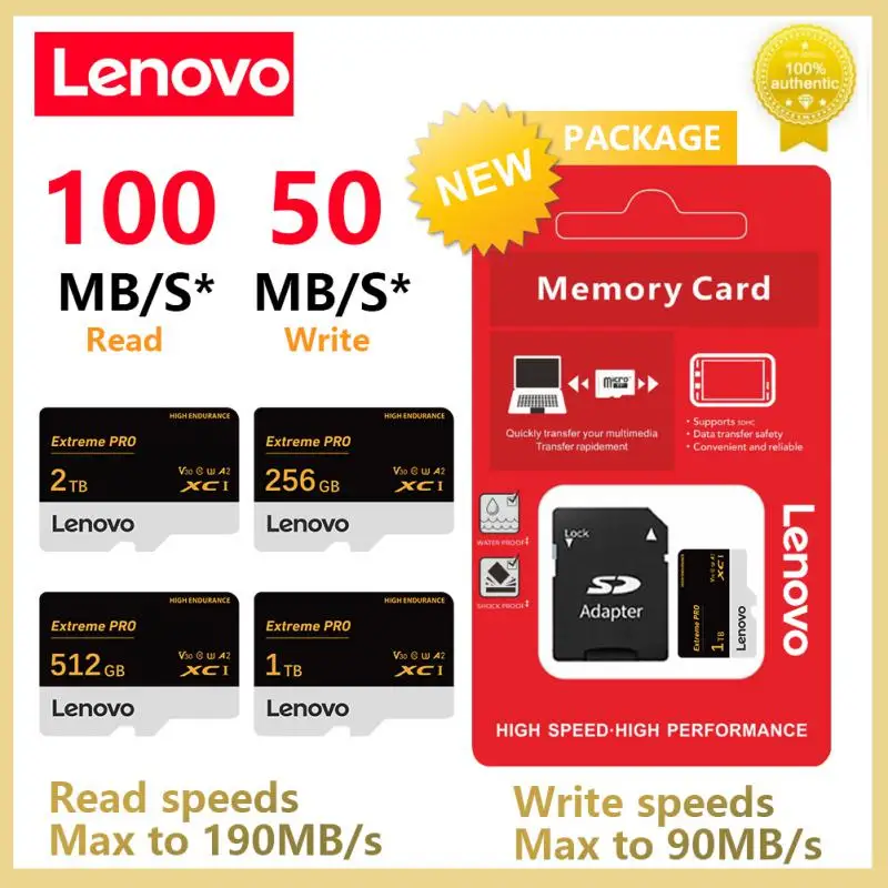 Originale Lenovo 2Tb Micro Tf Sd Card 1Tb Memory Card 128Gb 512Gb Tf Sd Flash Memory Card Class10 Per Fotocamera/Nintendo Switch
