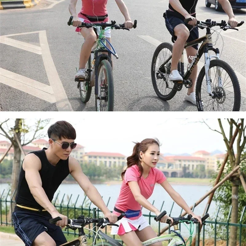 Running Waist Bag Phone Belt Double Pocket Waterproof Nylon Fanny Pouch for Traveling Cycling Hiking Sport Gym