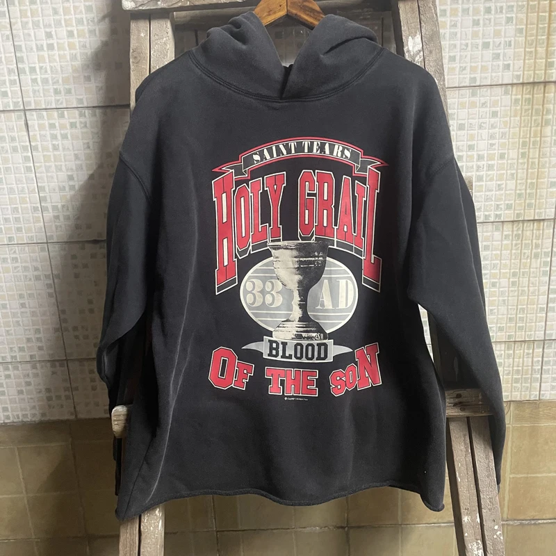 

Saint Michael Hoodie Pattern Graffiti Print Hooded Cotton Vintage Wash Sweatshirt High Street High-quality Men Women Pullovers