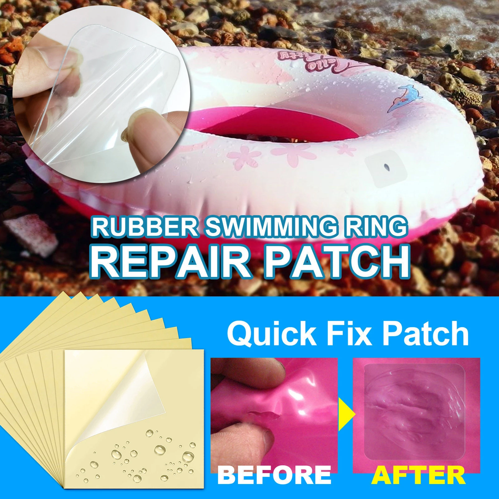 10 Pieces Inflatable Patch Repair Kit Pool Cover Repair Patch Kit