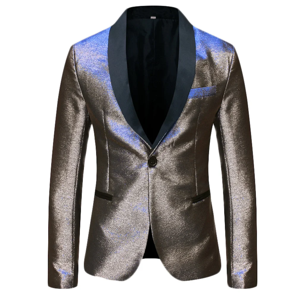 Luxury Jacket Blazer Male Suit 2023 New in Casual Gradient Dress Blazer One Button Shawl Lapel Elegant Wedding Suit Jacket